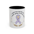 Faith & Hope Accent Mug — "I Could Lose My Hair But I’m Never Going To Lose My Faith" (Lavender Ribbon)